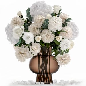 Bouquet Of White Flowers In A Vase For Decor 143