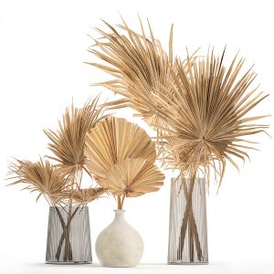 Floral Bouquet Of Dry Palm Leaves In A Vase 133