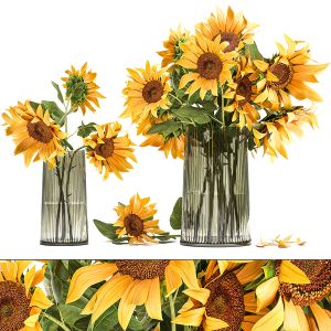 Flower Bouquet Of Sunflowers In A Vase 119