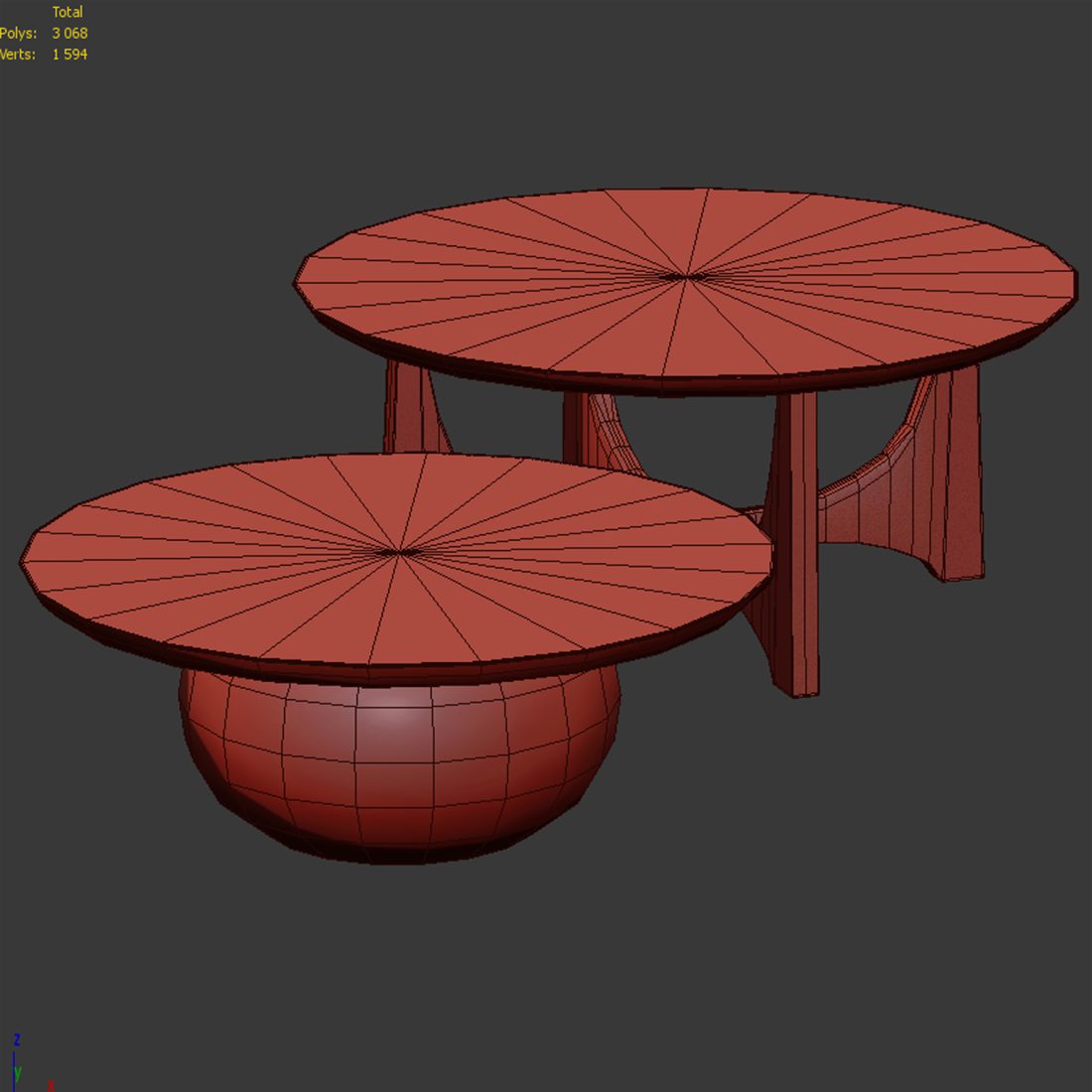 Wood Coffee Table West Elm - 3D Model for VRay, Corona