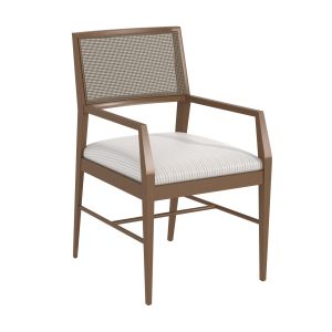Larson Upholstered Dining Arm Chair With Cane Back