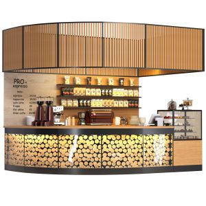 Design Project Of A Cafe In A Wooden Style