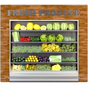 Refrigerator With Fruits And Vegetables In The Sup