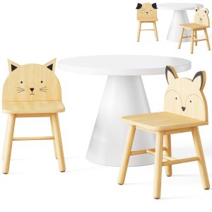 Animal Kids Chair & Willy Round Play Table