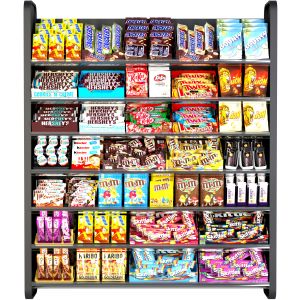 Showcase In A Supermarket With Sweets
