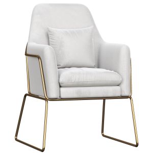 Gray Velvet Accent Chair Modern Upholstered Arm Ch