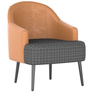 Mid Century Houndstooth Accent Chair