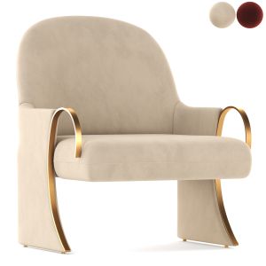 Uncommon Brass And Upholstered Art Deco Revival Lo