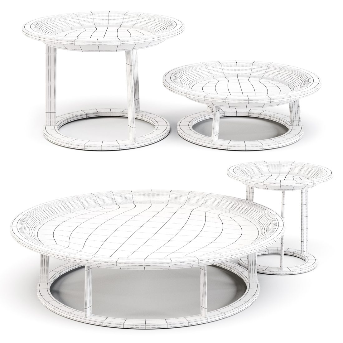 Linteloo: Obi - Coffee And Side Tables Set 01 3D Model for Corona | CGMood