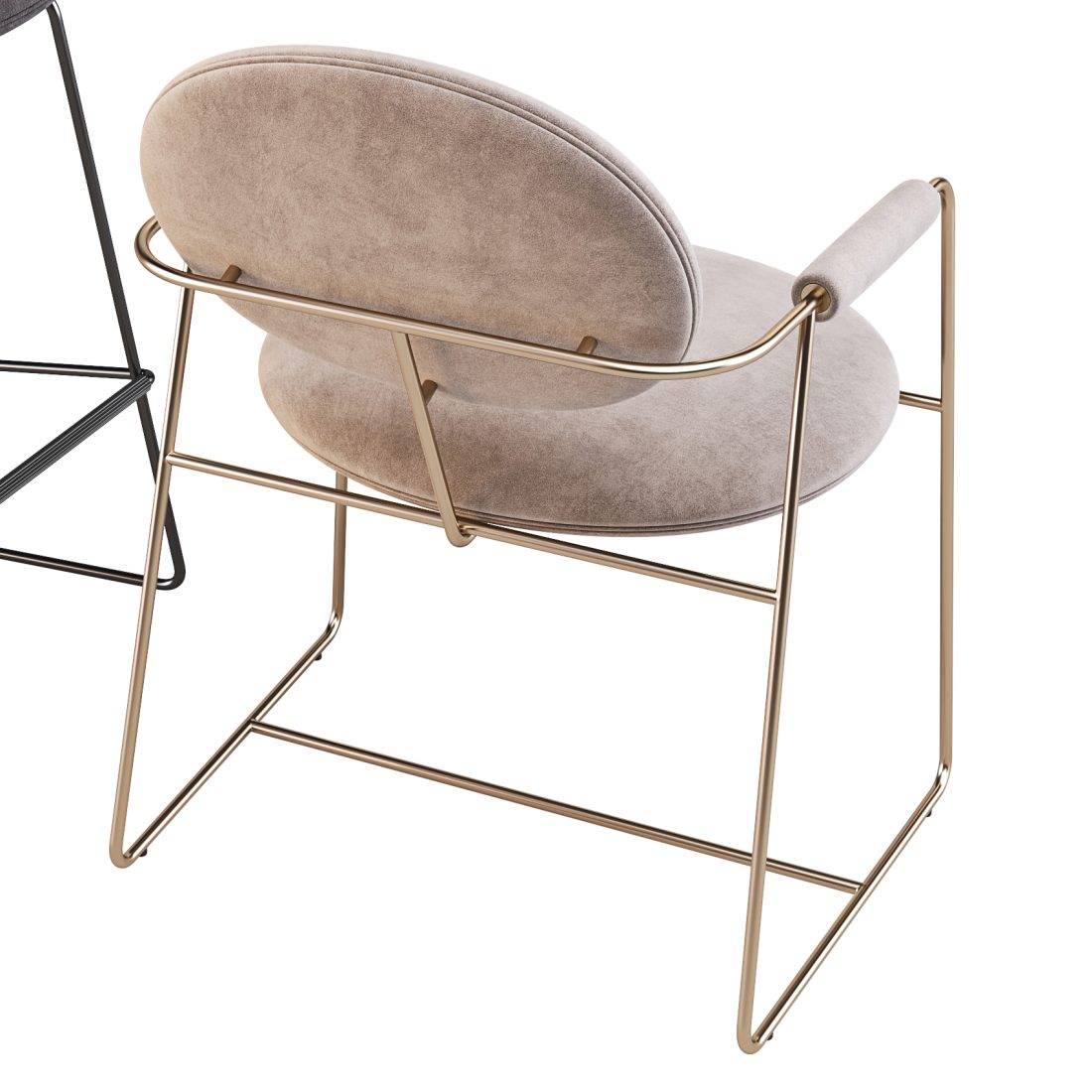Baxter: Gemma - Dining Chair And Bar Stool 3D Model for Corona