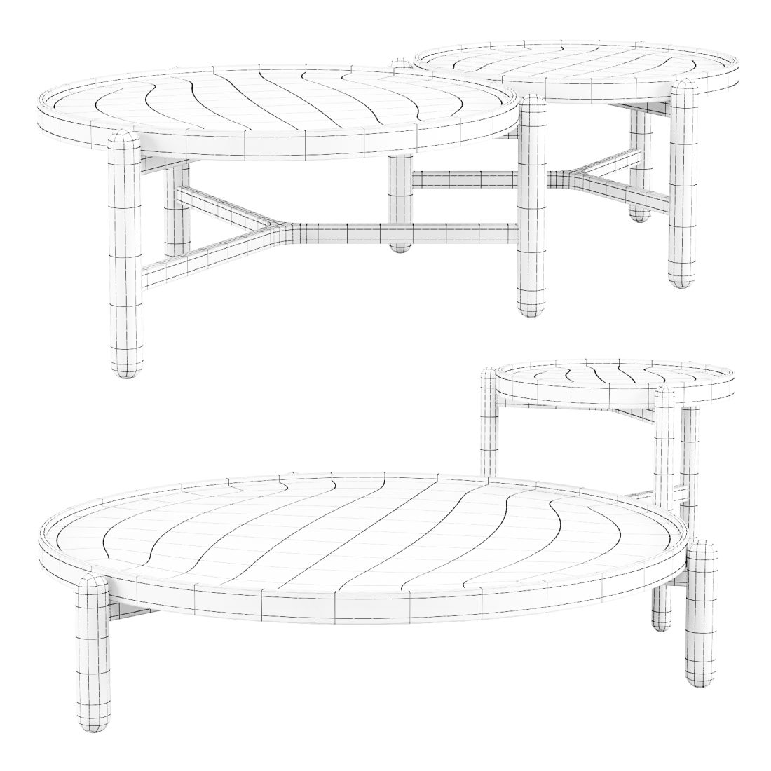 Meridiani: Vittorio - Coffee Tables Set 01 3D Model for Corona | CGMood