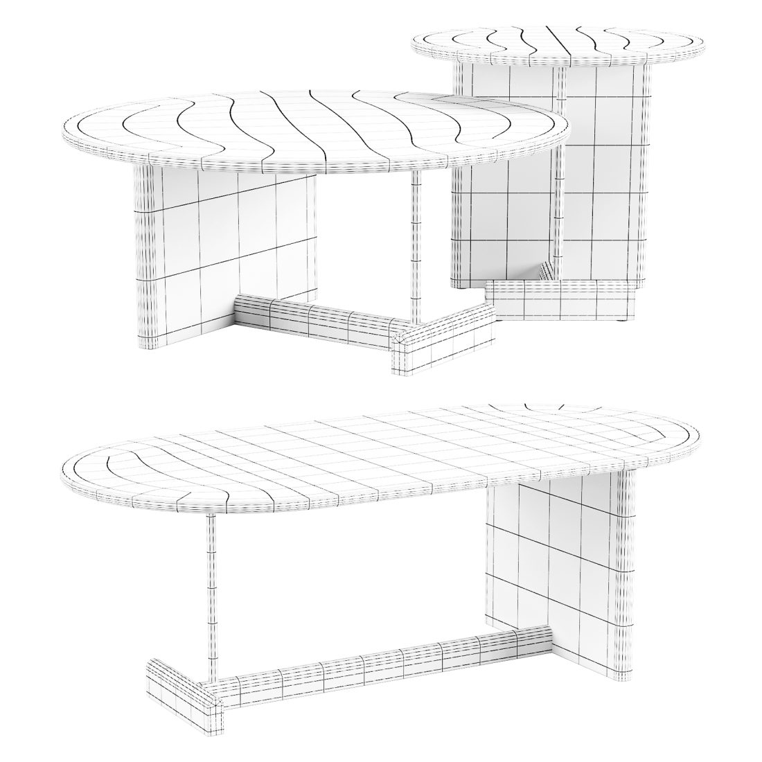 Fogia: Koku - Coffee And Side Table Set 01 3D Model for Corona | CGMood