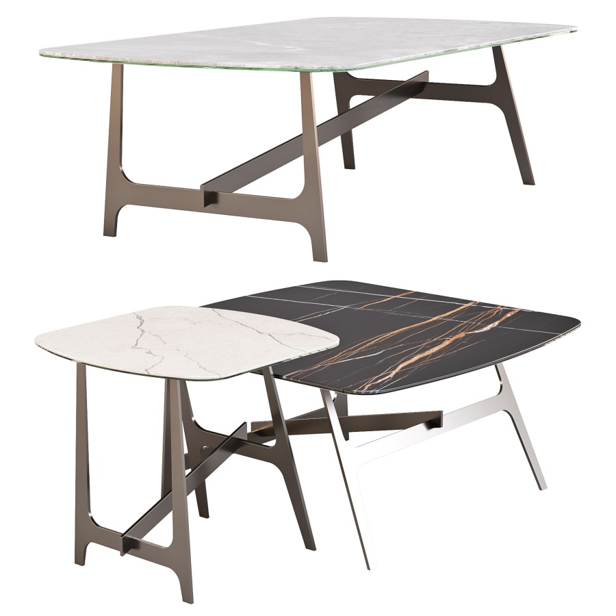 Bonaldo: Slot - Coffee And Side Tables Set 01 3D Model for Corona | CGMood