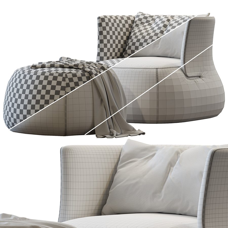 Armchair Fat-sofa By B&b Italia 3D Model for VRay, Corona | CGMood