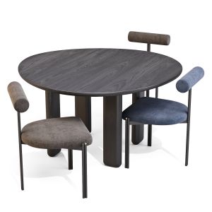 Dining Set: Liu Jo (caillou Table And Chairs)