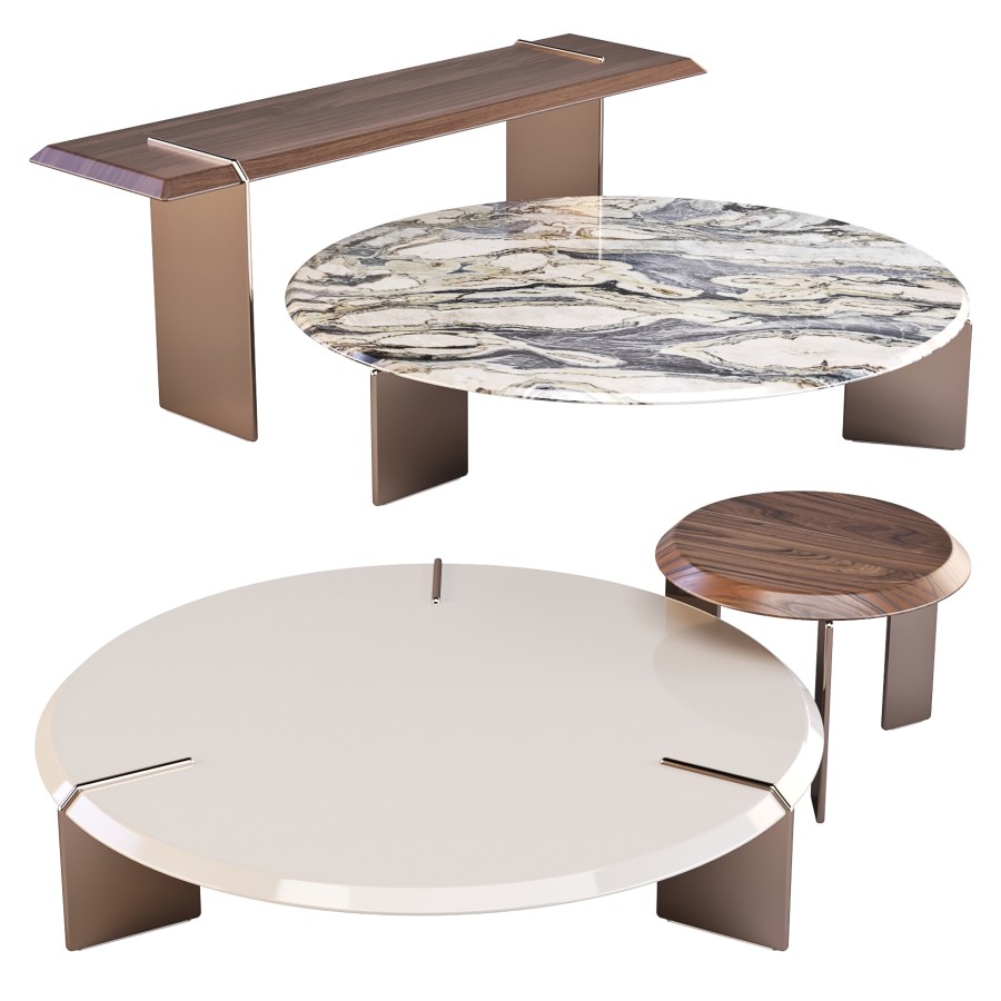 Keel - Coffee And Side Tables Set 01 3D Model for Corona | CGMood