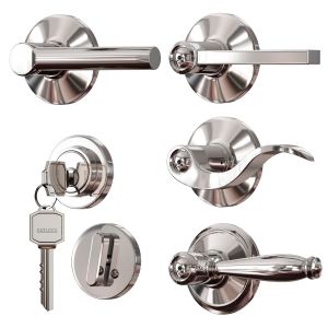 Chrome Plated Metal Door Handles Lock And Key