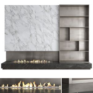 Decorative Wall With Fireplace Set 20