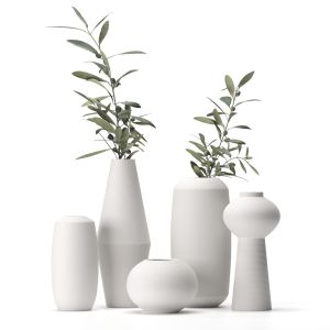 Olive Branches in a Vase Set1