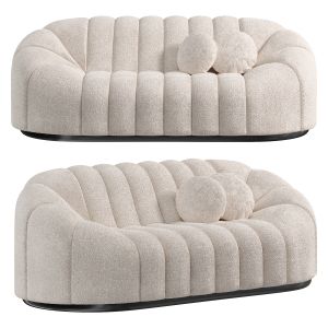 Oval Boucle White Sofa By Homary