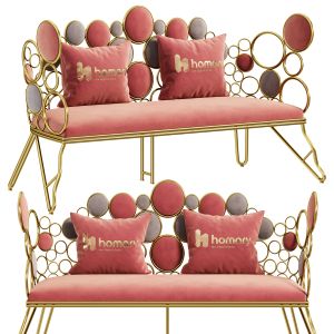 Pink Loveseat Velvet Upholstered Sofa By Homary