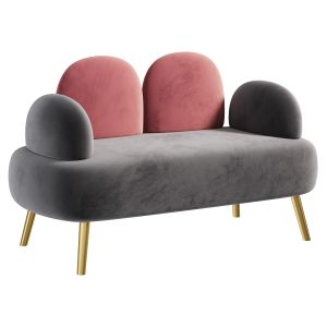 Two Tone Velvet Upholstered Sofa By Homary