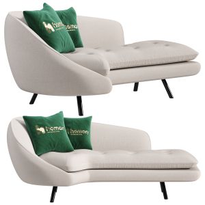Modern Chaise Longue Sofa Upholstered Linen Sofa B