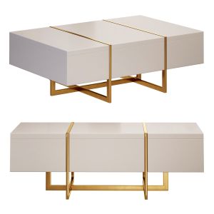 White Rectangular Coffee Table By Homary