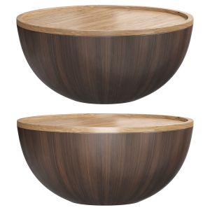 Round Drum Wood Coffee Table By Homary