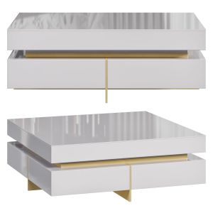 White Modern Square Coffee Table By Homary