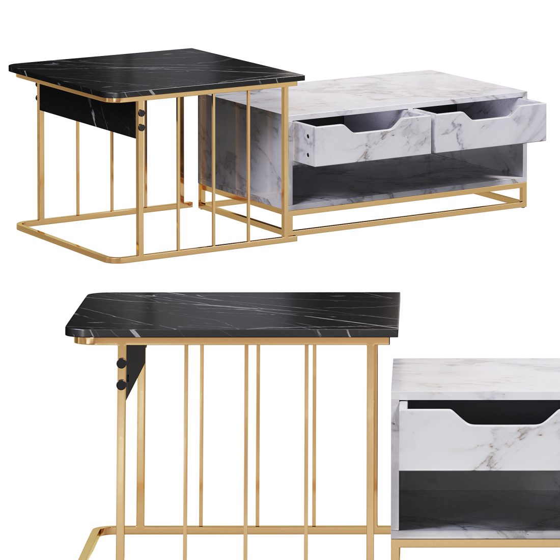 Modern Wood Nesting Coffee Table By Homary 3D Model for Corona | CGMood