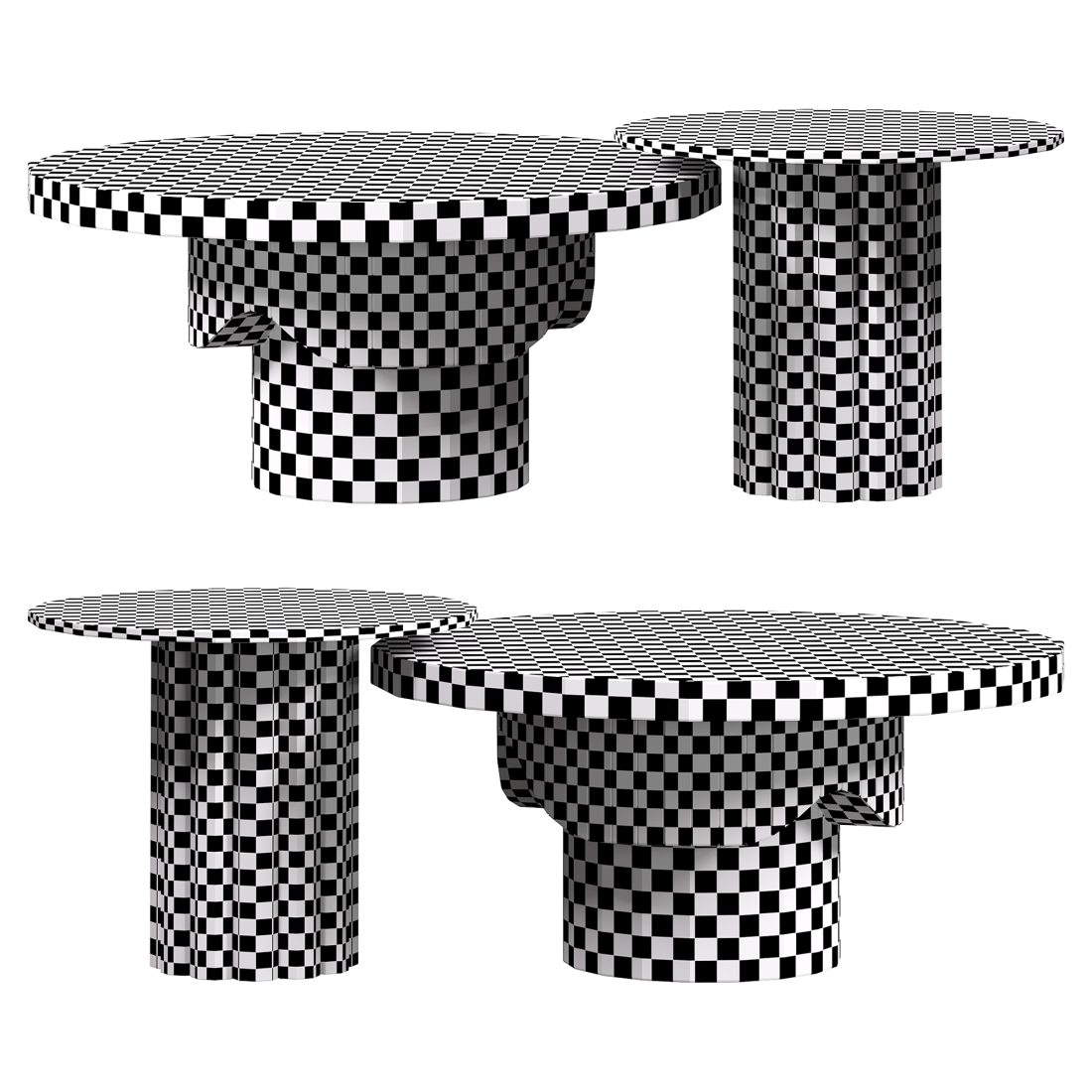 2piece Round Wood Coffee Table By Homary - 3D Model for Corona