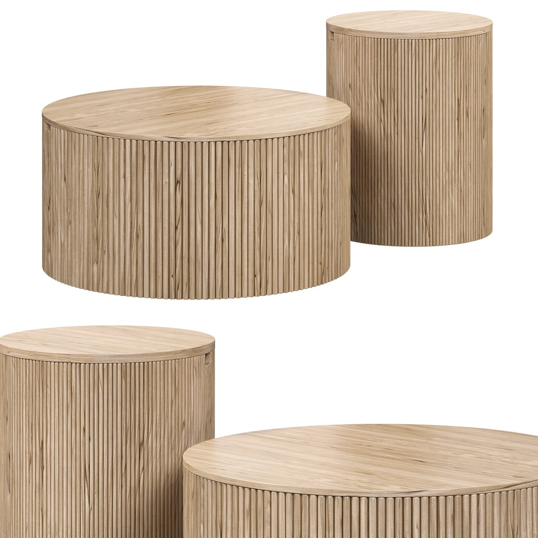 Modern Round Wood Coffee Table By Homary 3D Model for Corona | CGMood