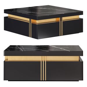 Modern Black Square Storage Coffee Table By Homary