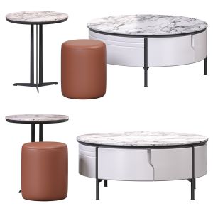 3 Pieces Victory Stone Top Coffee Table By Homary
