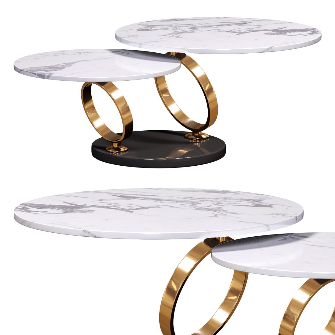 Modern White Extendable Coffee Table By Homary - 3D Model for Corona