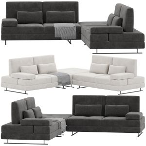 Mony Corner Sofa With Pouf By Lazzoni Furniture