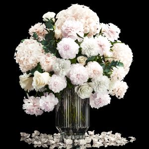 Solemn Bouquet White Flowers Vase Rose Hydrangea