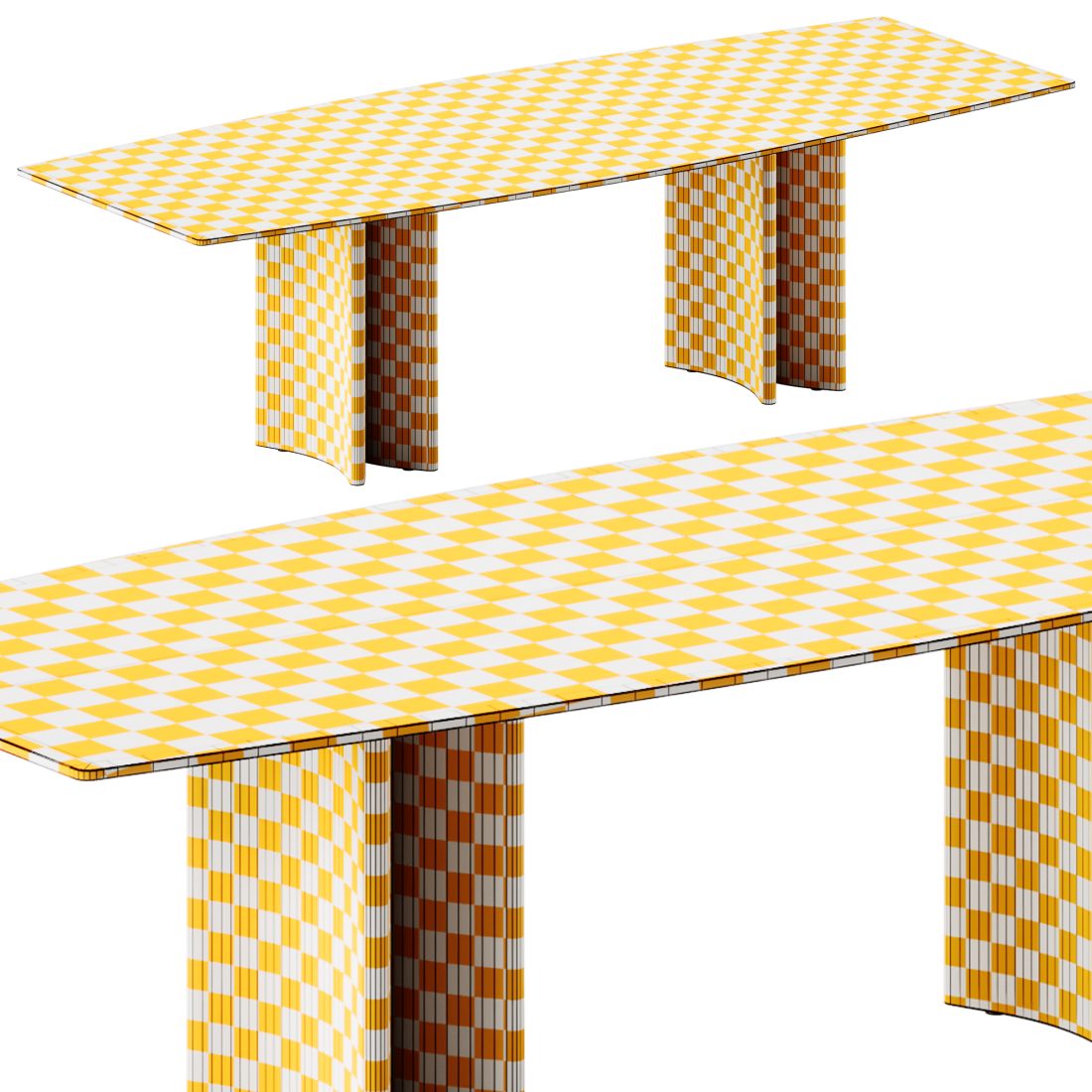Alan Botte 4 Glass Dining Table By Porada 3D Model for Corona | CGMood
