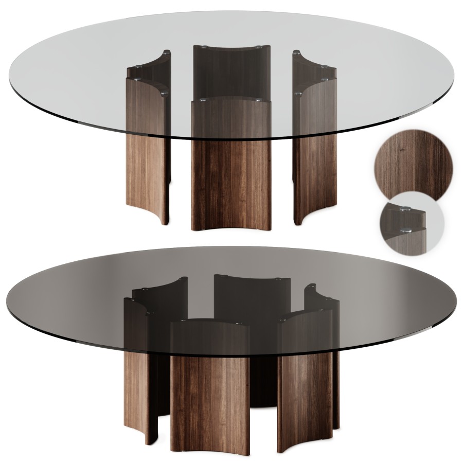 Alan Tondo Round Glass Dining Table By Porada - 3D Model for Corona