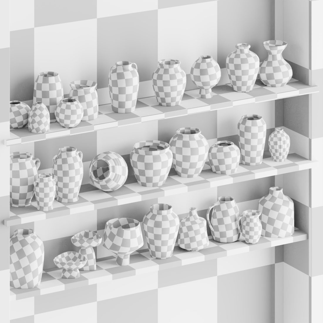 Set Of Decorative Vases_001 3D Model for Corona | CGMood