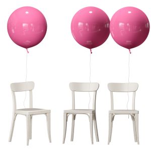 White Wooden Chair With Balloon