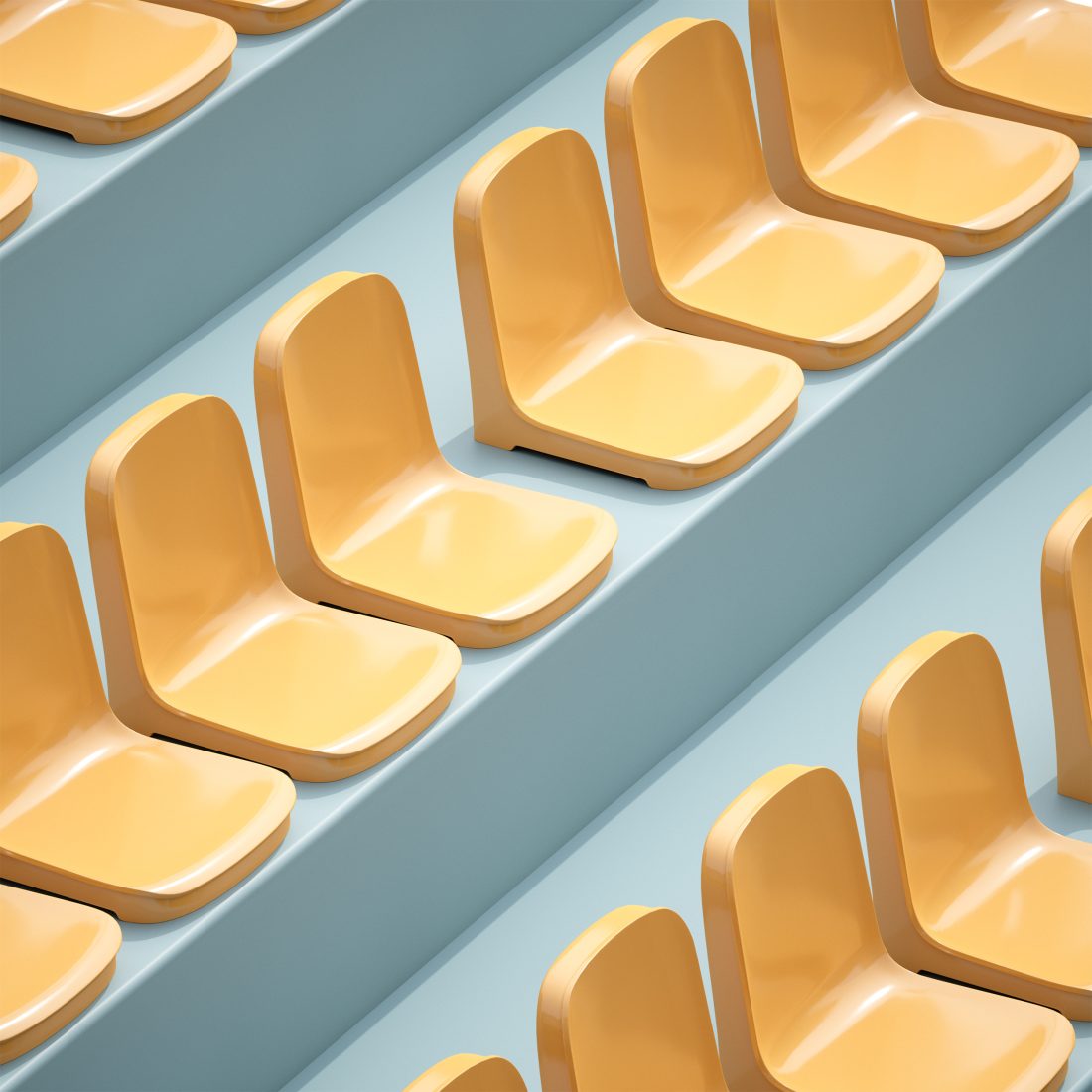 Plastic Chairs Seat Chairs For Stadium 3D Model for FStorm, VRay ...