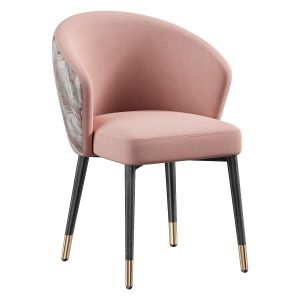 Pink Upholstered Velvet Dining Chair