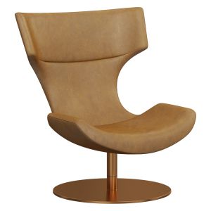 Restoration Hardware Boson Leather Swivel Chair