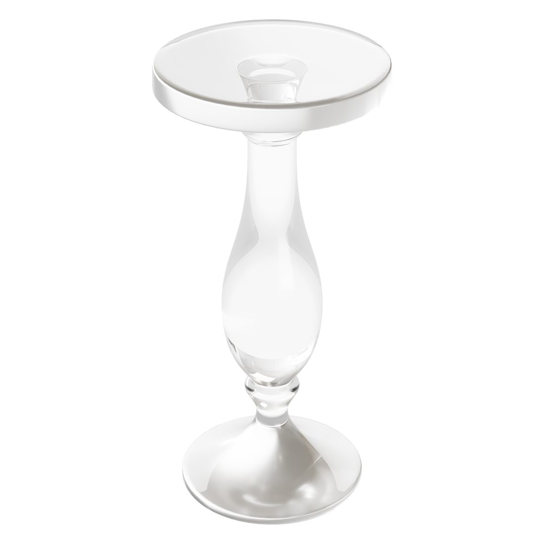 Modern Acrylic Clear Round End Table With Pedestal - 3D Model for Corona