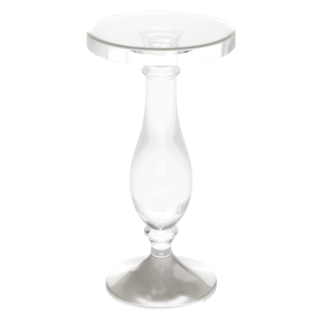 Modern Acrylic Clear Round End Table With Pedestal - 3D Model for Corona