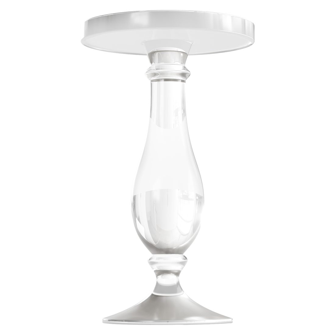 Modern Acrylic Clear Round End Table With Pedestal - 3D Model for Corona