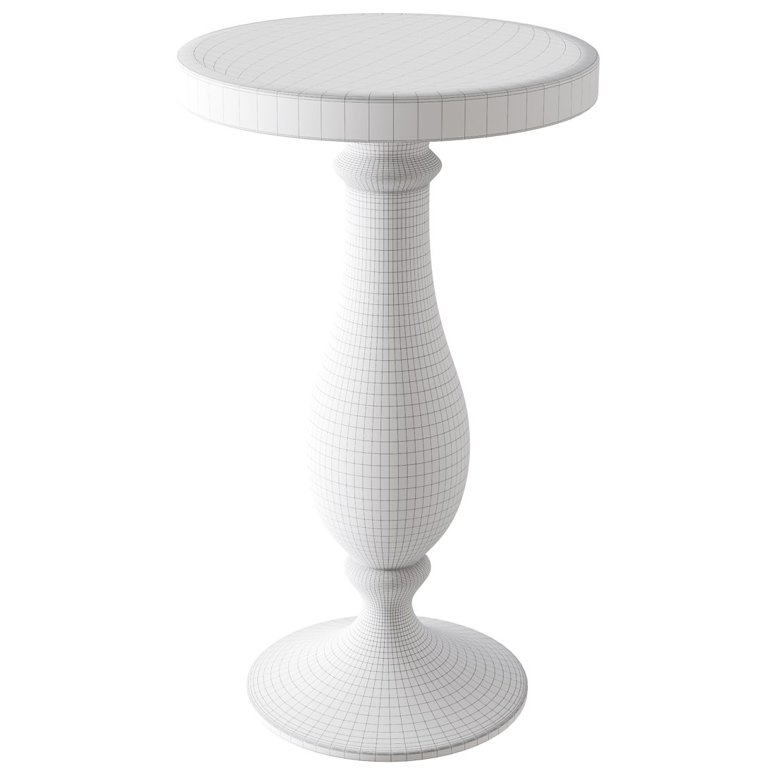 Modern Acrylic Clear Round End Table With Pedestal - 3D Model for Corona