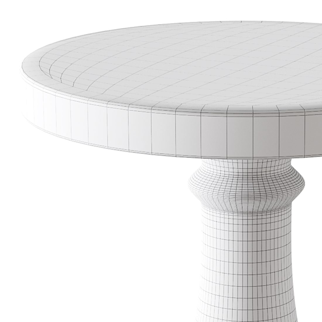 Modern Acrylic Clear Round End Table With Pedestal - 3D Model for Corona